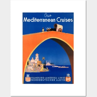 Vintage Travel Poster Germany Our Mediterranean Cruises Posters and Art